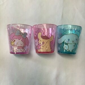 Cute Character Plastic Cups Set of 3 Hello Kitty Friends